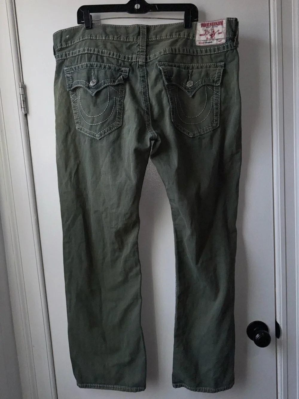 True Religion Men's Olive Straight Jeans